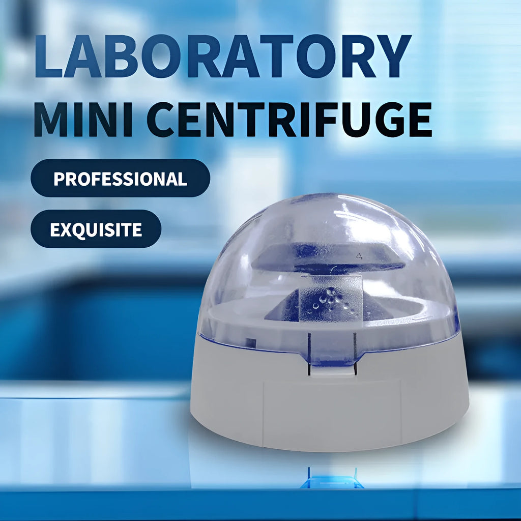 Mini laboratory centrifuge with compact benchtop design and 7000 RPM capacity