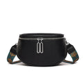 Women's soft PU leather casual messenger bag in saddle shape with single strap, shown in green colour.