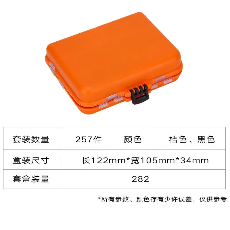 Weihe 257 pieces lure fishhook accessories suit in ABS tackle box for fishing