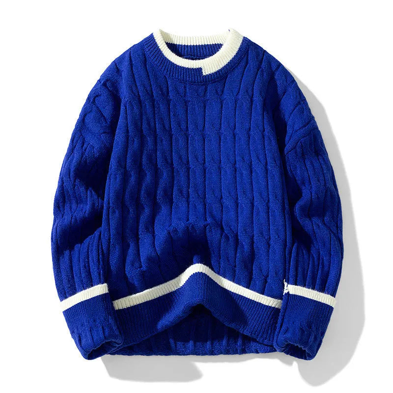 Men's loose modal acrylic pullover sweater in multiple colour options for autumn and winter wear