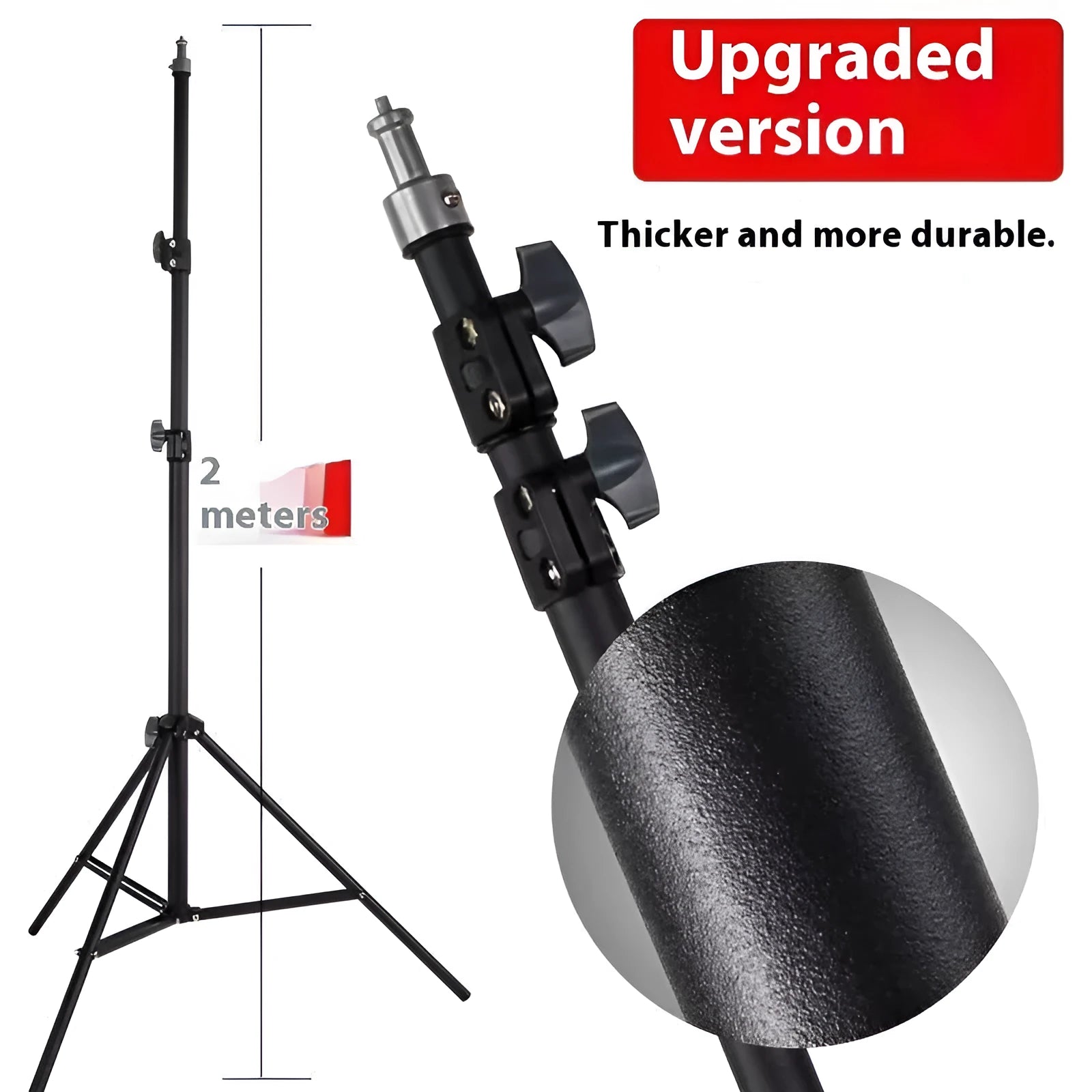 Frosted finish light stand tripod for photography with mobile phone holder and 5kg load capacity