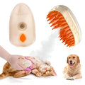Yellow 4-in-1 cat steam brush with silicone teeth and ringworm detector for pet grooming