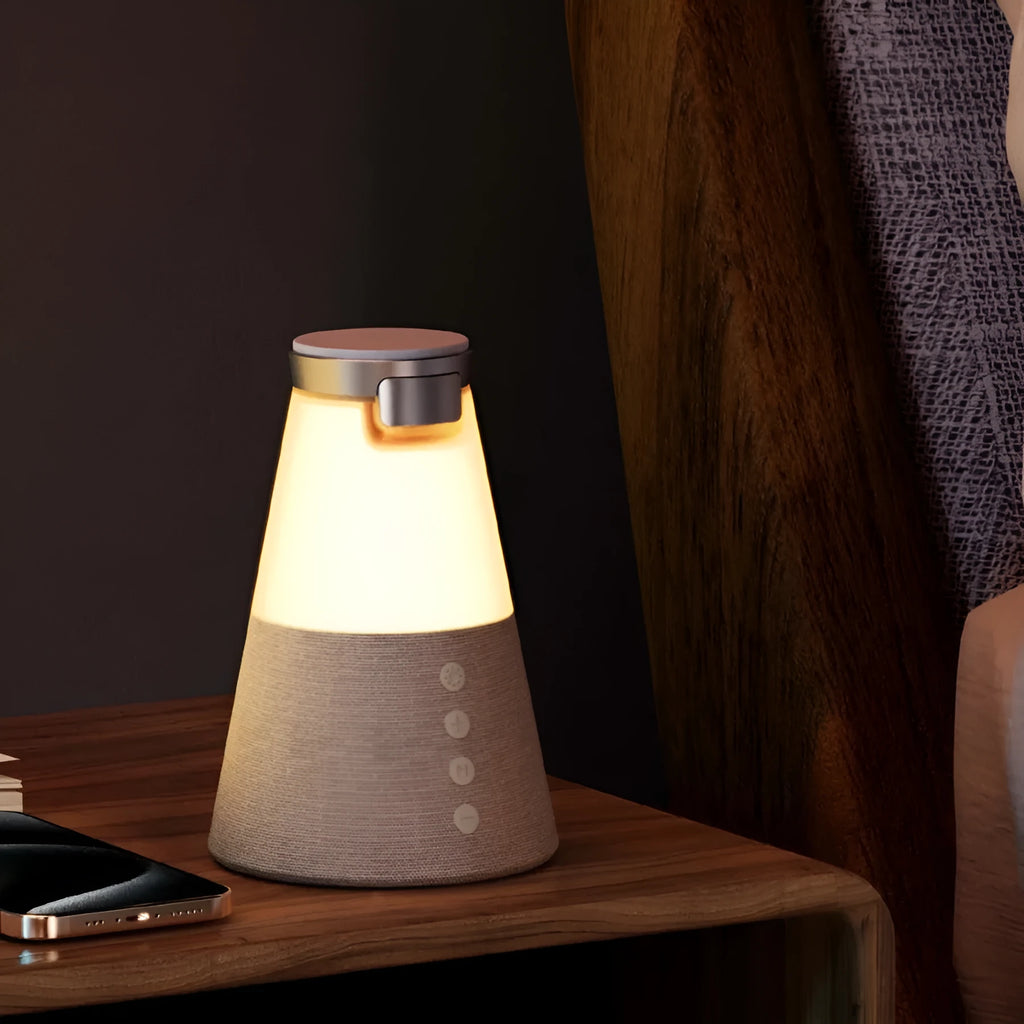 Gray 3-in-1 magnetic wireless charging Bluetooth speaker night light with built-in lithium battery