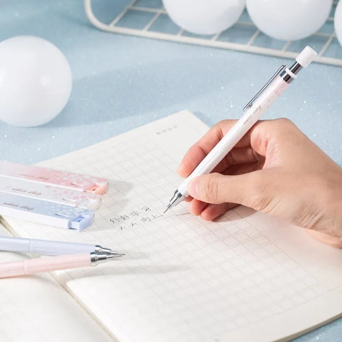 0.5mm cartoon automatic pencil set with three pencils and HB refill boxes