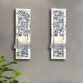 Silver mirror crystal candle holders for wall mounting in modern living room decor