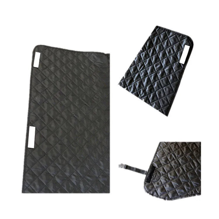 Large black quilted cotton car trunk pet mat 174x190cm with PVC backing for dog travel