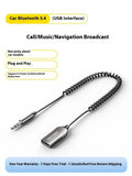 NAI USB car Bluetooth receiver with USB-A and 3.5mm connectors for wireless audio streaming in vehicles