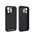 Black compatible protective case for iPhone 13 Pro, 14 Pro, and 15 Pro models.