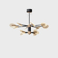 Nordic iron and acrylic LED chandelier pendant lamp with multiple light heads.