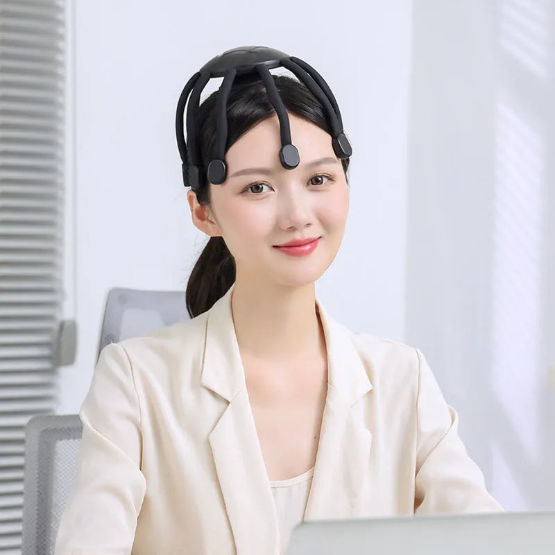 USB electric head massager with multiple massage claws in black colour