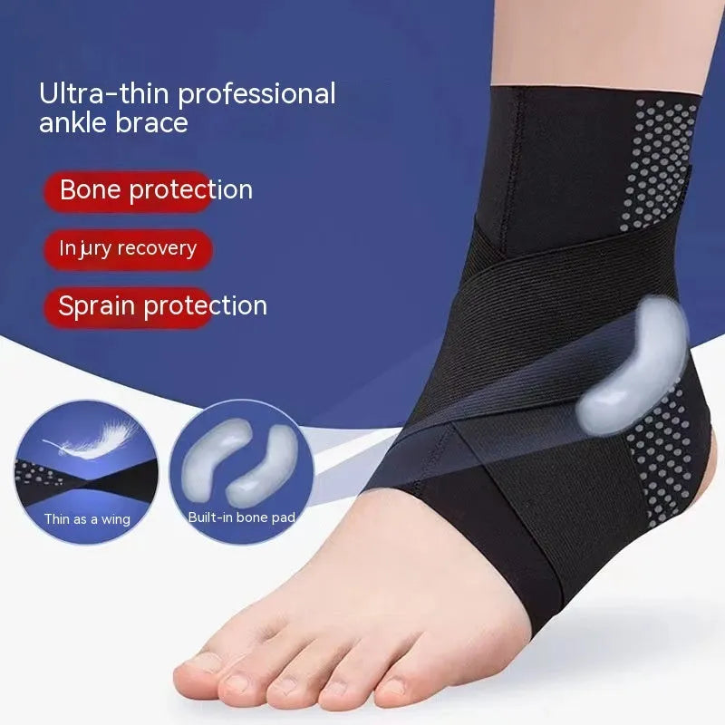 Adult ankle support brace in Lycra fabric with anti-kick design for sports protection