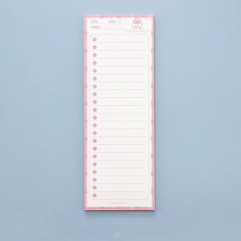 Cartoon colour-striped student notepad in plastic box, A5 size 90x248 mm, blue pink purple yellow designs