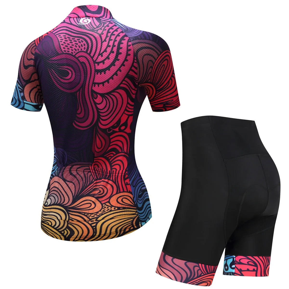 Purple mountain bike set made from pineapple fabric with moisture wicking, lightweight and breathable cycling top