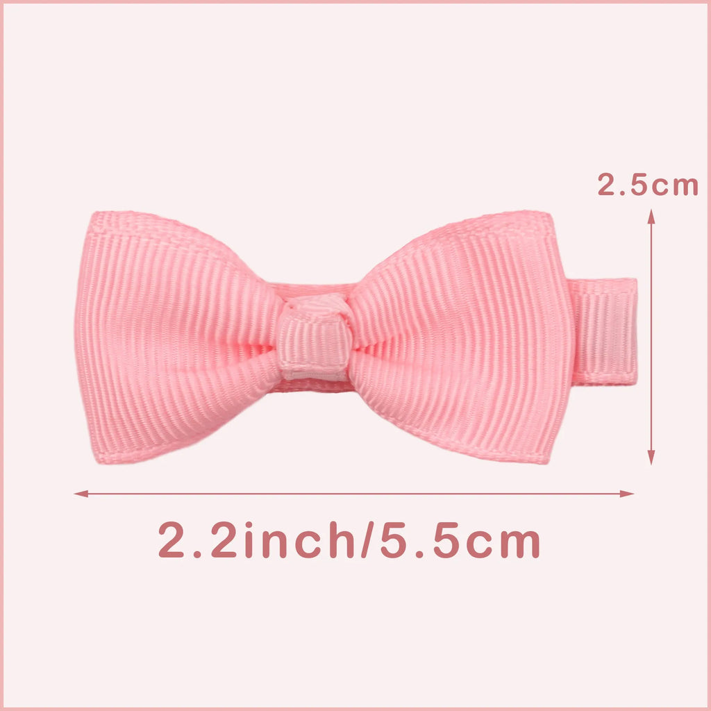 Pastel coloured baby hair clips and bows set with fully lined no-slip design
