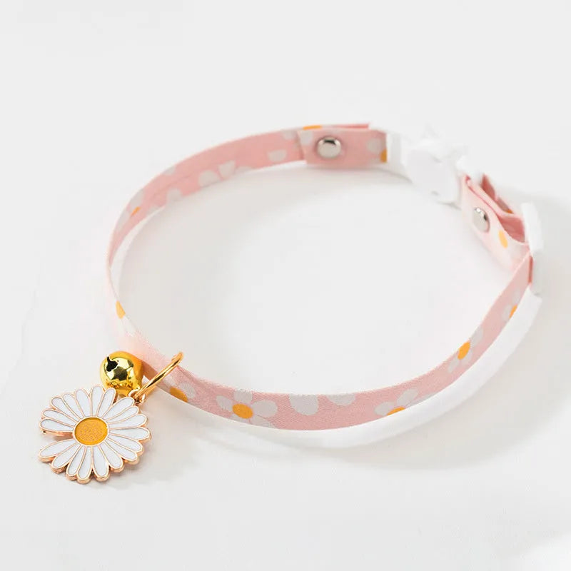 Adjustable cat collar with bell pendant and bow tie decoration for small pets
