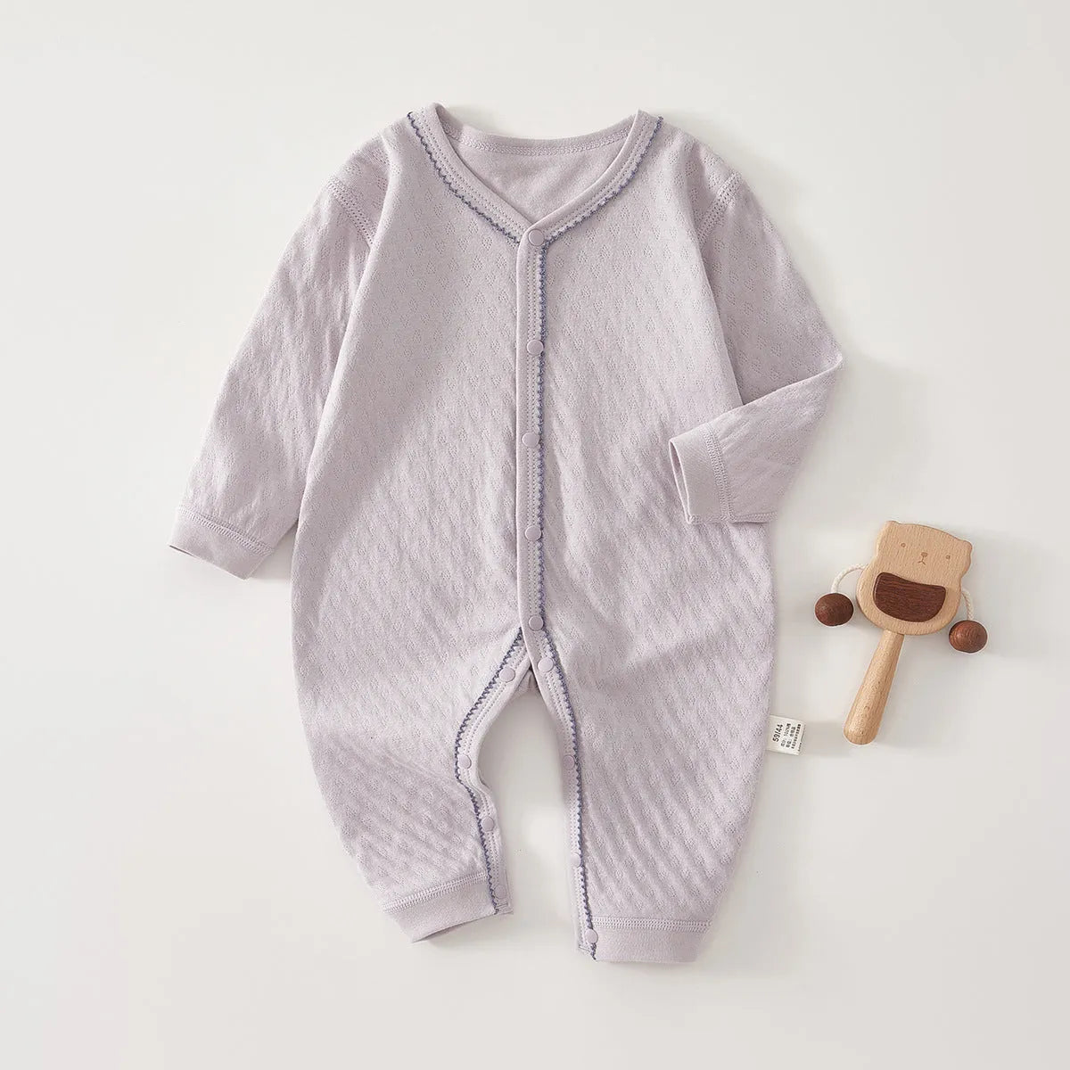 Baby pure cotton printed jumpsuit in red love pattern with long sleeves for spring autumn casual wear