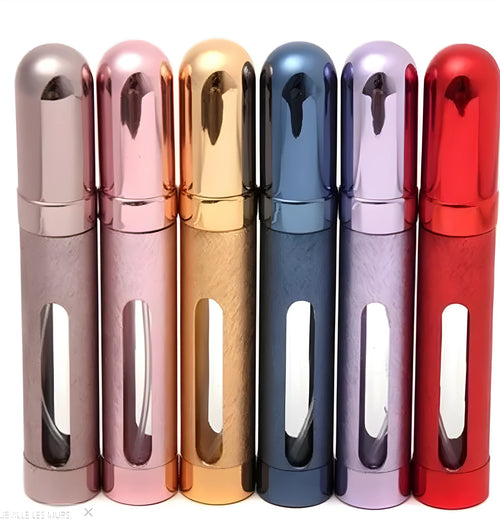 12ml aluminium portable perfume bottle with glass liner in six colour options