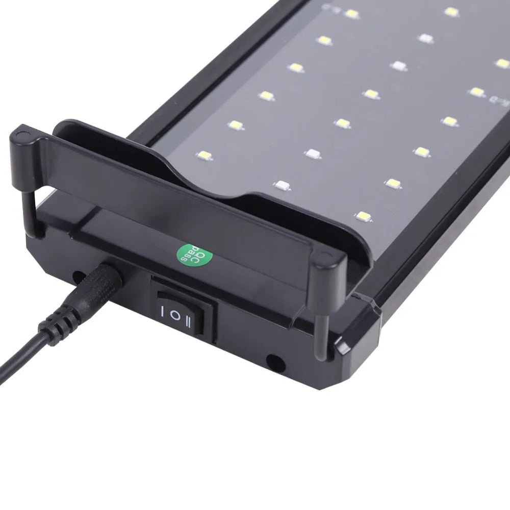 Aquarium LED lighting lamp with extendable bracket for freshwater fish tank, 2300 lumens, 8500K