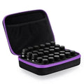Red EVA essential oil storage bag with 30 compartments for 15ml bottles showing cube shape and zipper closure