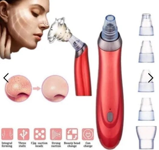 Electric blackhead remover tool with vacuum suction and nozzle attachments