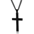 Classic cross pendant necklace for men stainless steel 5x3cm pendant 60cm chain black gold silver