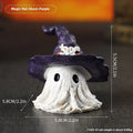 Resin wizard hat Halloween ornament in black and purple colours for festive decoration