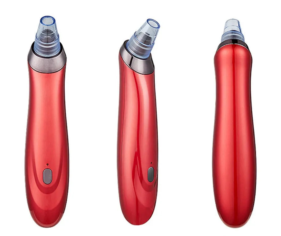 Electric blackhead remover tool with vacuum suction and nozzle attachments
