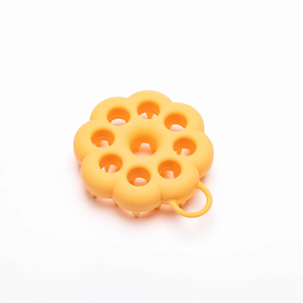 Silicone pet hair care brush for dogs and cats in blue colour, dual use dry and wet grooming tool