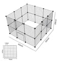 Set of 6 black metal pet fence panels for indoor and outdoor pet containment