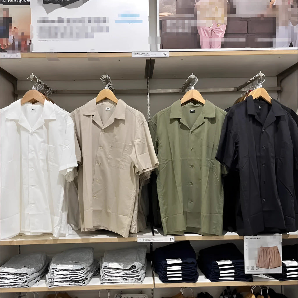 Men's modal cotton open collar shirt in beige colour with cardigan collar design