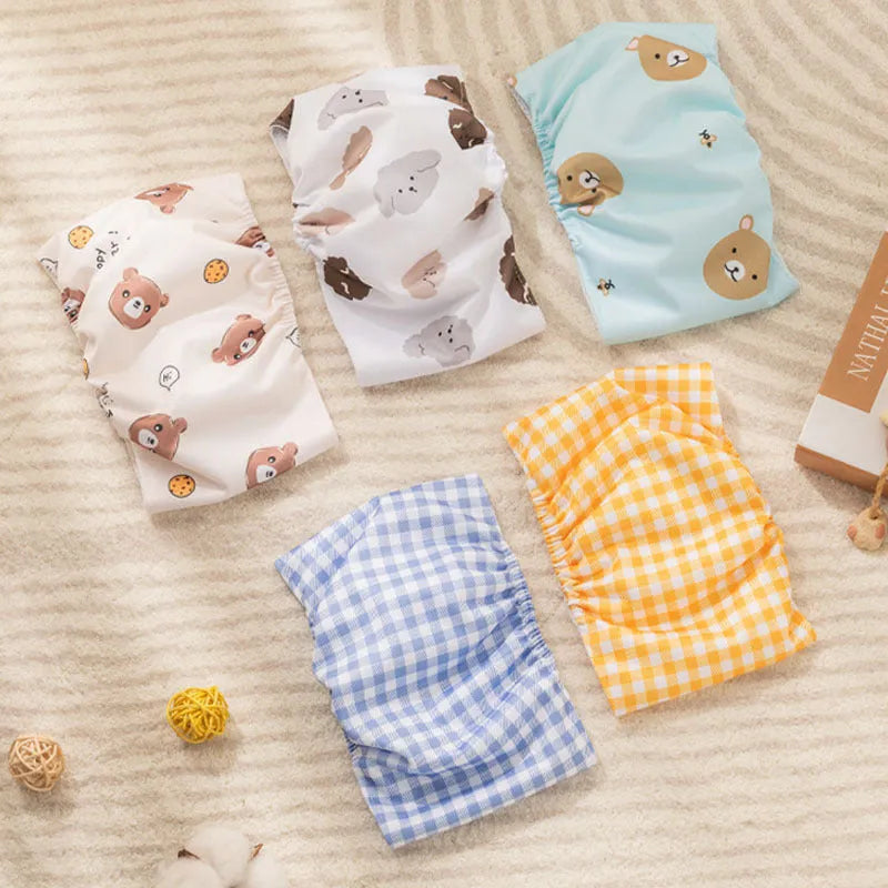 Cartoon bone paw print pattern reusable male dog diaper belly band with fastener tape
