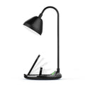 Magnetic folding wireless charger in black colour showing folded and open positions