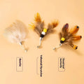 Three steel wire cat toy replacement heads with small flying insects design in different colour combinations