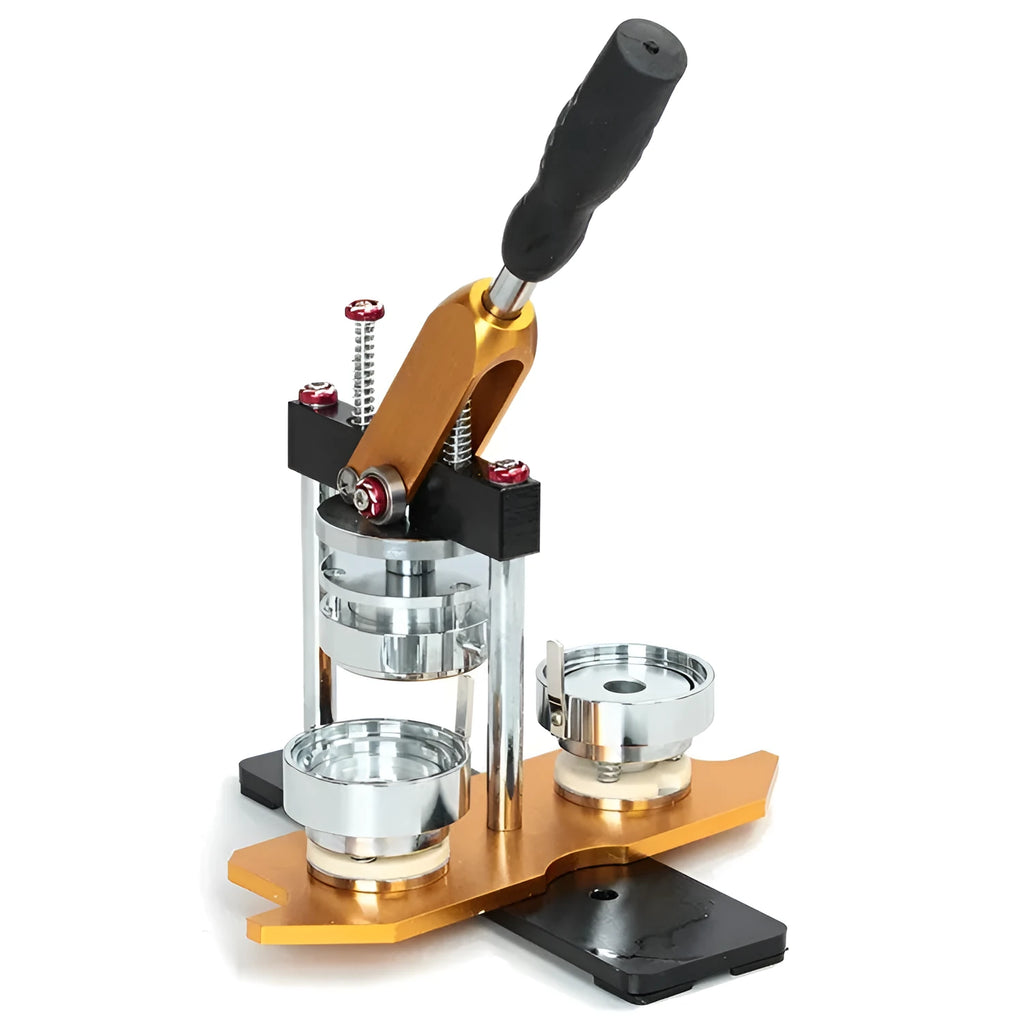 Metal badge machine with 58mm round bottom mould set for new style rotary pneumatic badge machines