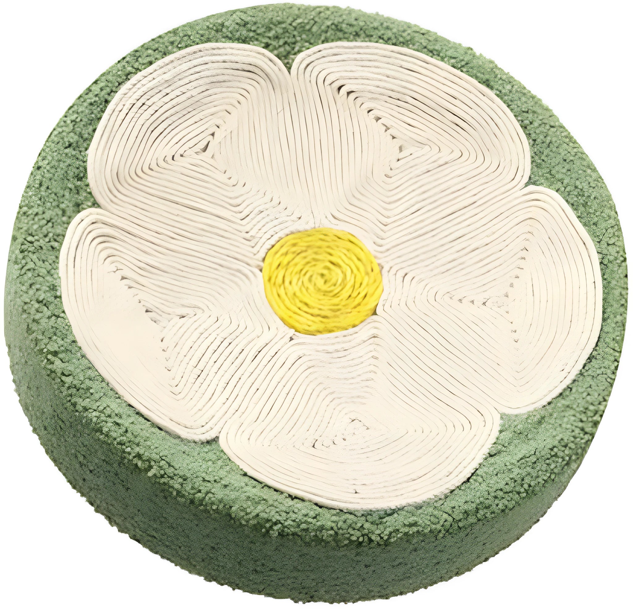 Green sisal cat scratching lounger bowl with 39cm diameter for sleeping and scratching