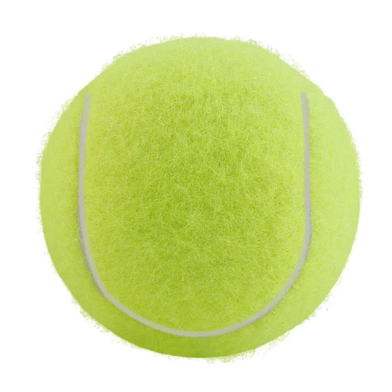 6.3cm diameter rubber tennis ball dog toy in fluorescent green colour