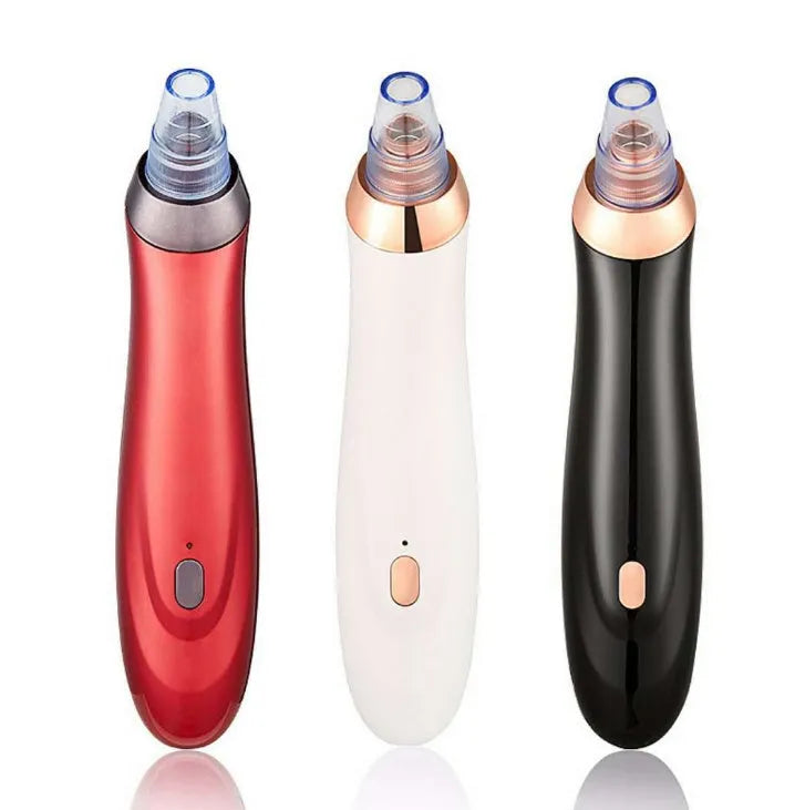 Electric blackhead remover tool with vacuum suction and nozzle attachments