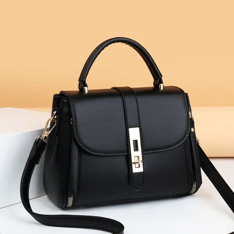 Women's soft PU leather messenger bag in square vertical design with single shoulder strap