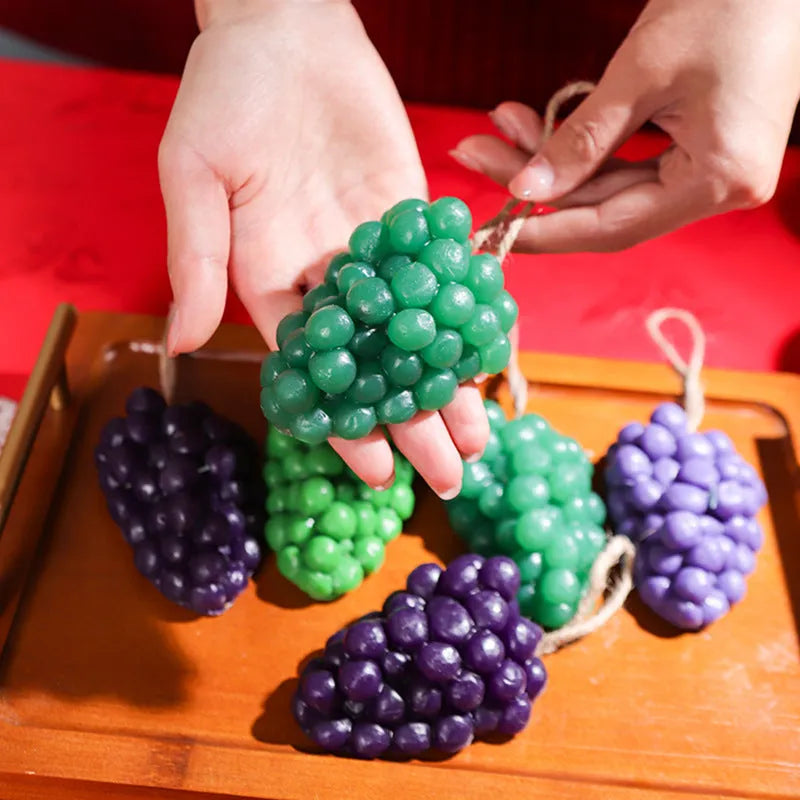 Grape cluster shaped handmade soap bar in purple or green colour, 80g weight