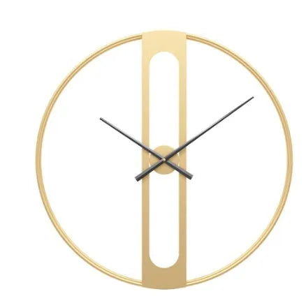 Round metal wall clock with 50 cm diameter in black or gold finish