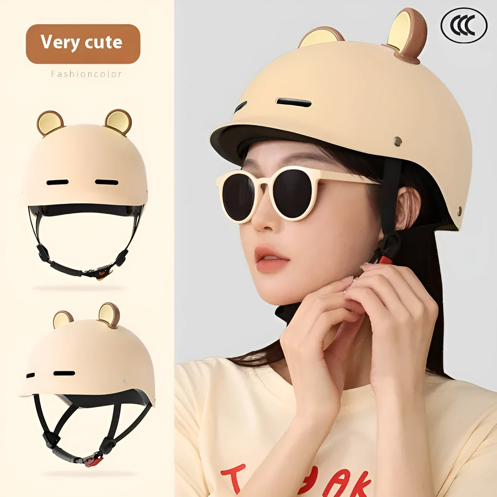 3C certified ABS electric bicycle helmet for commuting in mocha colour with strap
