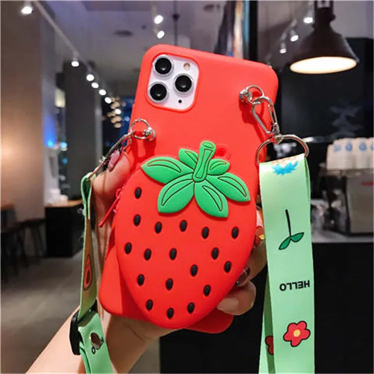 Cartoon camouflage silicone wallet case for Huawei phones in six colour options on a table