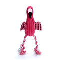 Pink corduroy animal-shaped dog toy with squeaker for chewing play