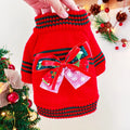 Red Christmas jumper for small dog with festive holiday design and lightweight polyester construction