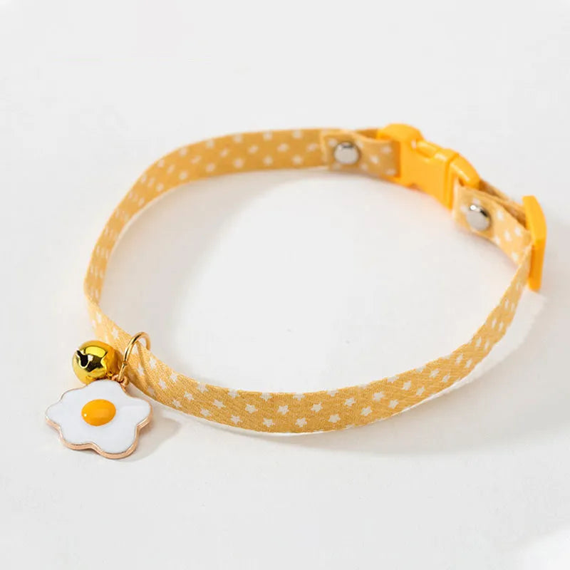 Adjustable cat collar with bell pendant and bow tie decoration for small pets