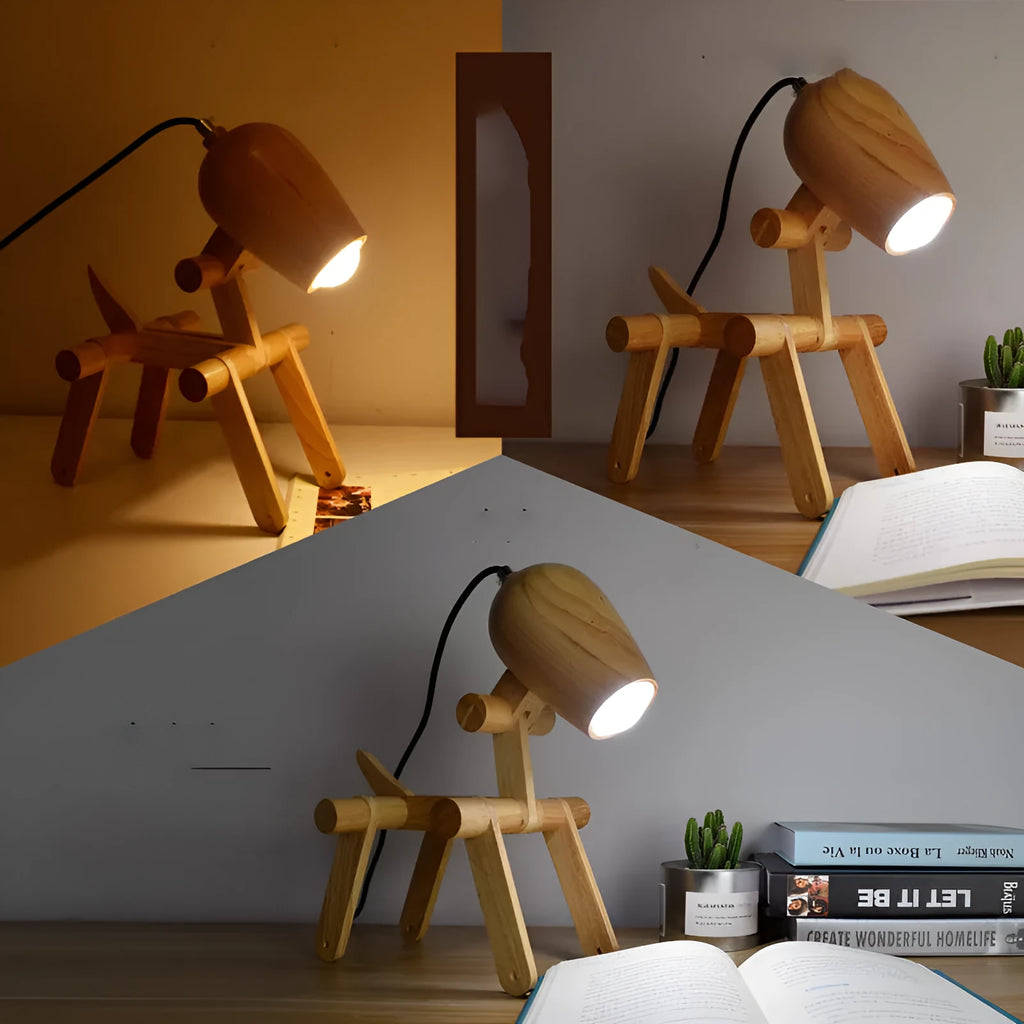 Personalized solid wood table lamp with warm light push button switch in Nordic style for living room study bedroom