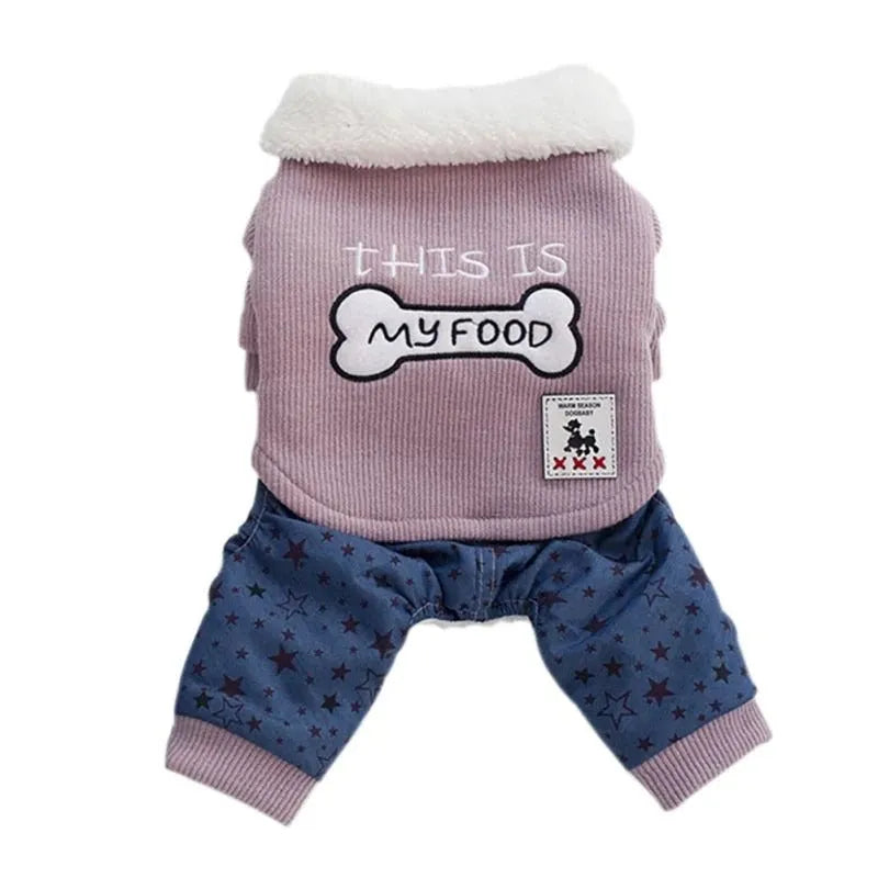 Bone pattern green cotton pet clothing for dogs with pull-on design, Asian size M