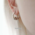 Pair of alloy cat earrings with electroplating finish in broken cat design, available in large and small sizes