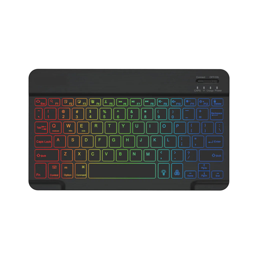 10-inch colourful backlit Bluetooth wireless keyboard for tablets in various colour options
