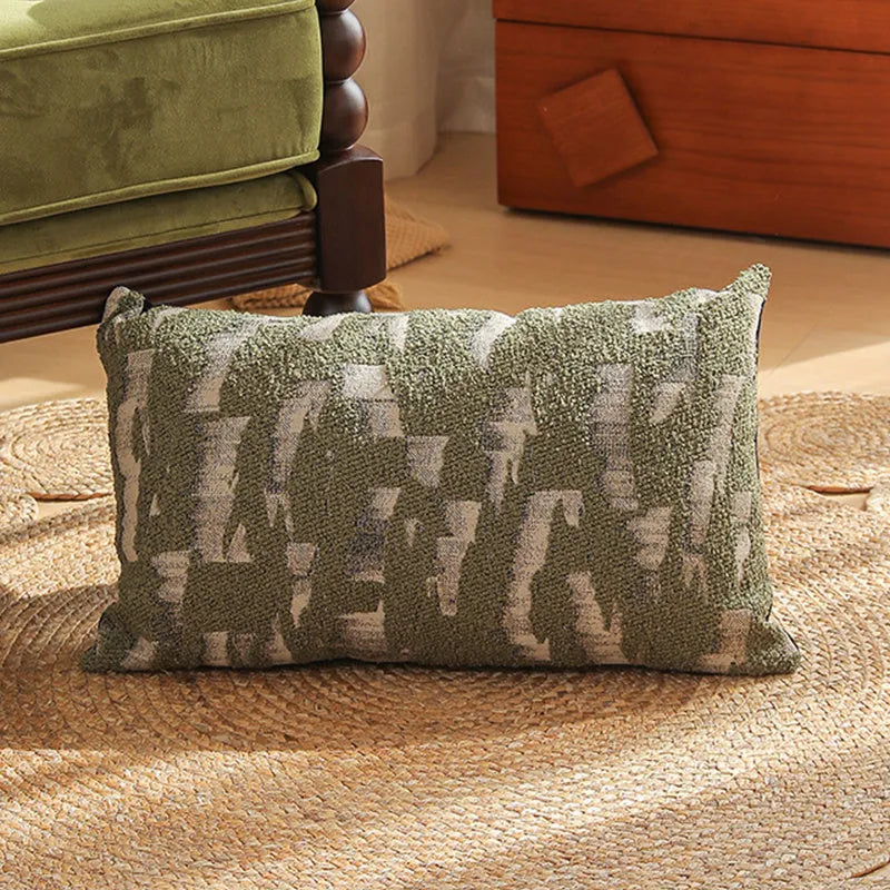45cm square Jacquard woven cushion cover with retro plant pattern in multiple colour options